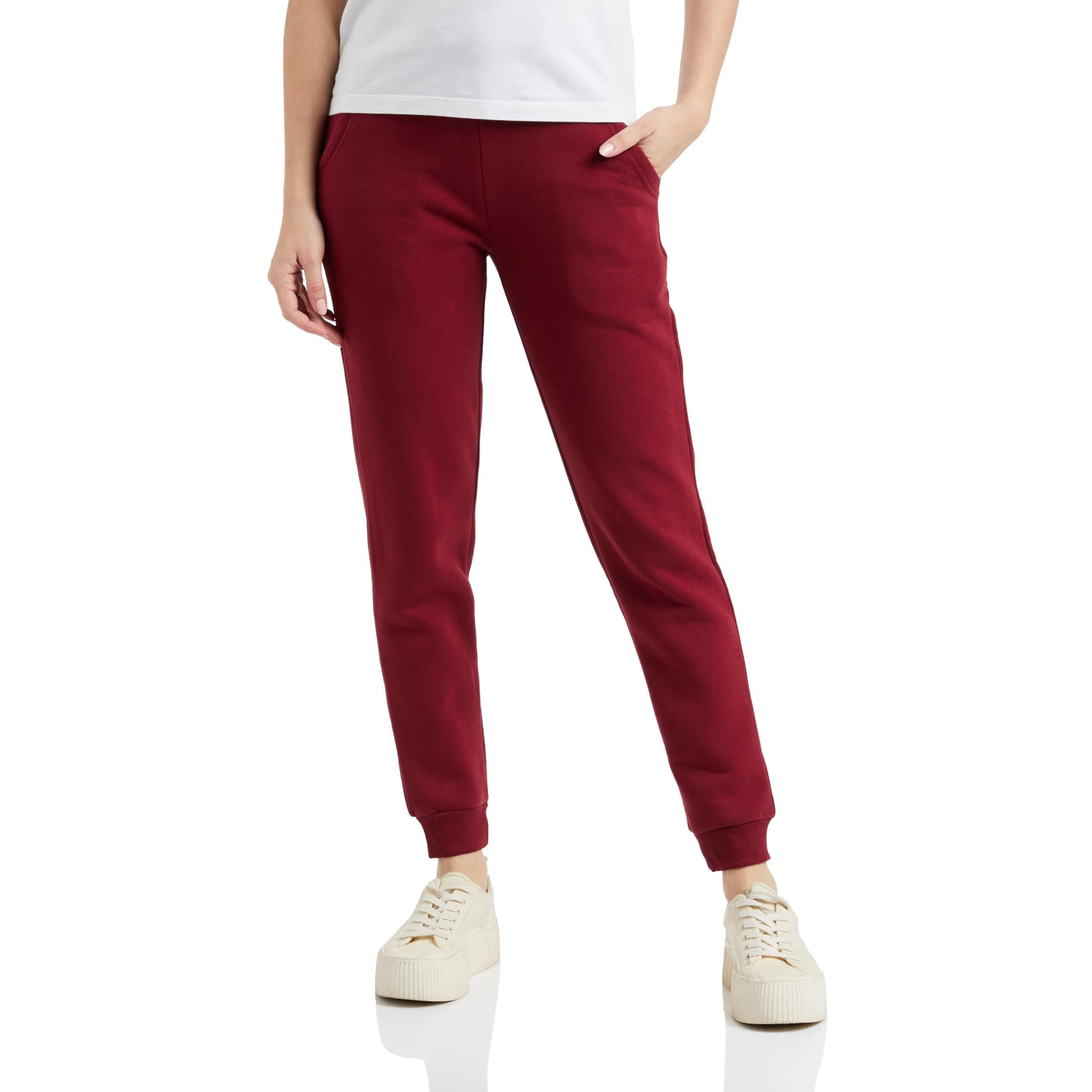 Amazon Brand - Symbol Women's Regular Fit Winter Track Pants (SYWHJOG320_Maroon_M)