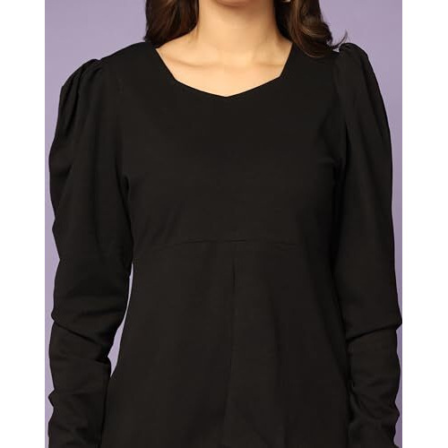 GRECIILOOKS Womens A-Line Lycra Regular Fit Co-Ord Set (Black, X-Large)