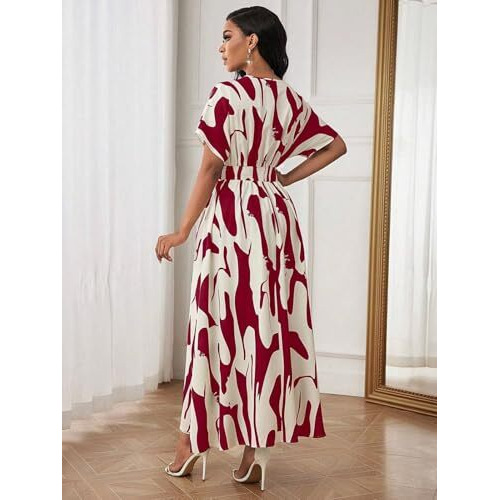 Leriya Fashion Women's Rayon Fit and Flare Ankle Length Dress (LF-WD1194_Wine_M)