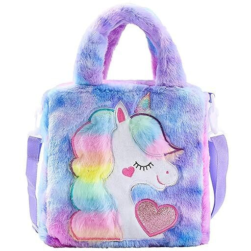 ADISA Unicorn Toddler Bag Princess Cute Crossbody School Bags Gift for Girls (Purple)