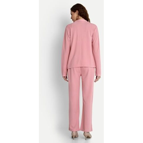 Leriya Fashion 3-Piece Blazer Set for Women (S, Pink)