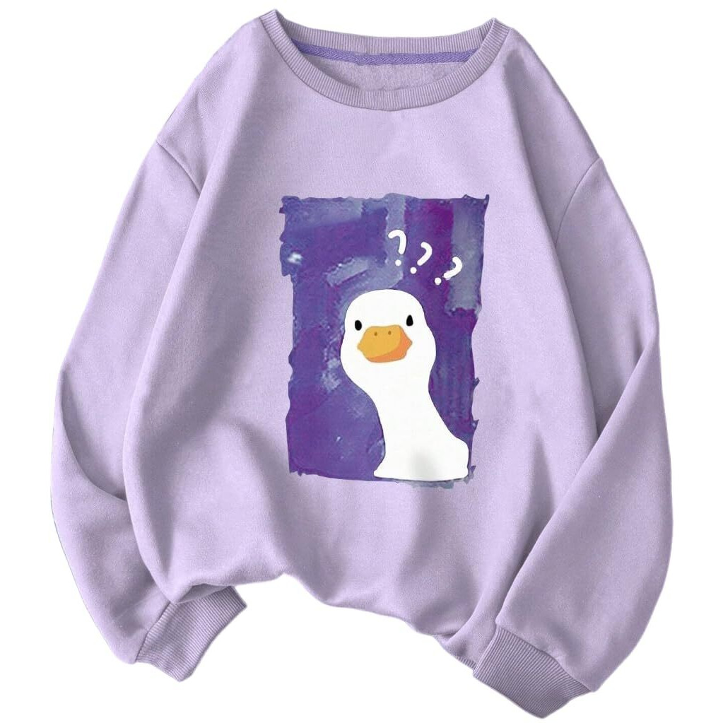 TAGAS Women's Fleece Round Neck Sweatshirt (WSS-12-SWAN-LAVENDER-M_Lavender_M)