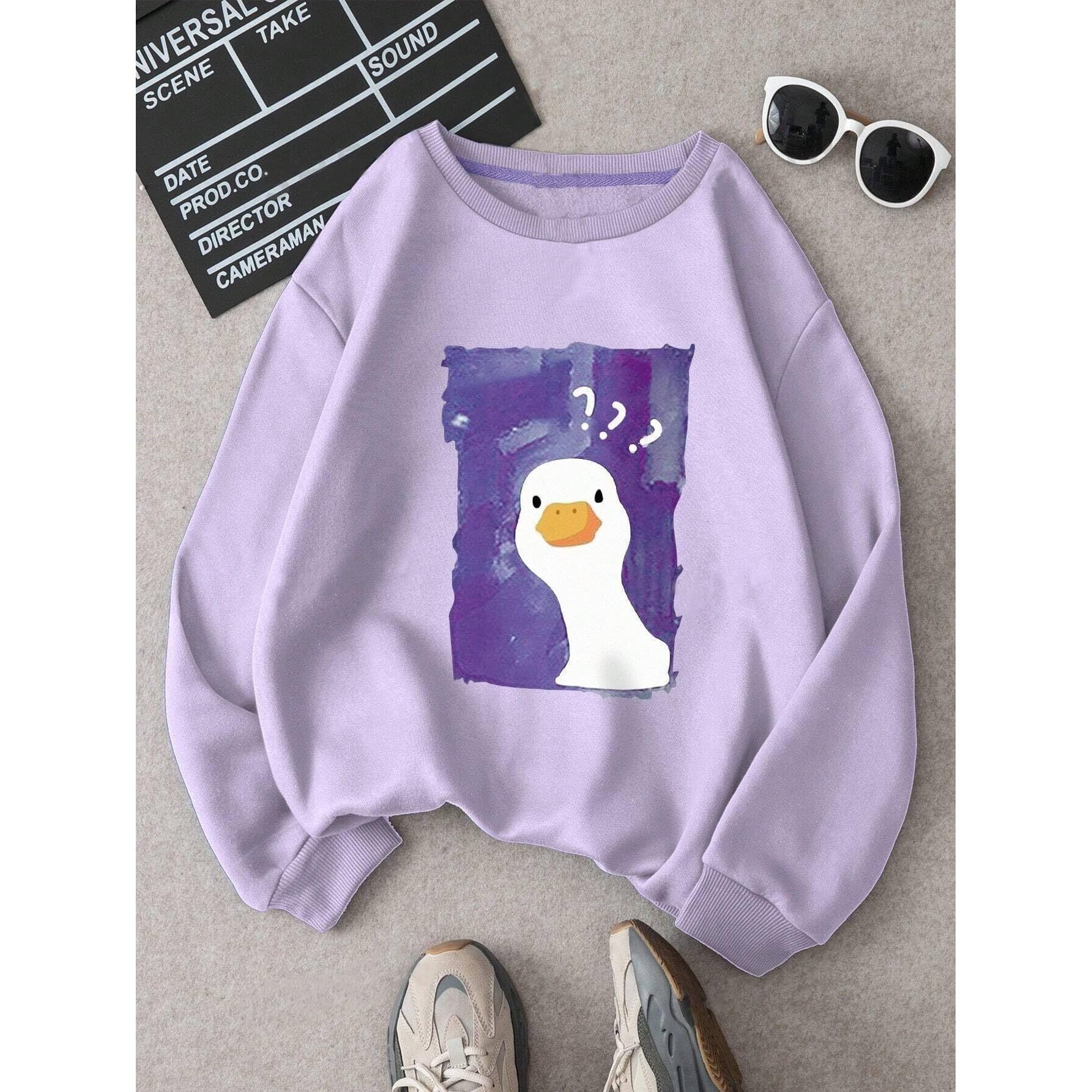TAGAS Women's Fleece Round Neck Sweatshirt (WSS-12-SWAN-LAVENDER-M_Lavender_M)