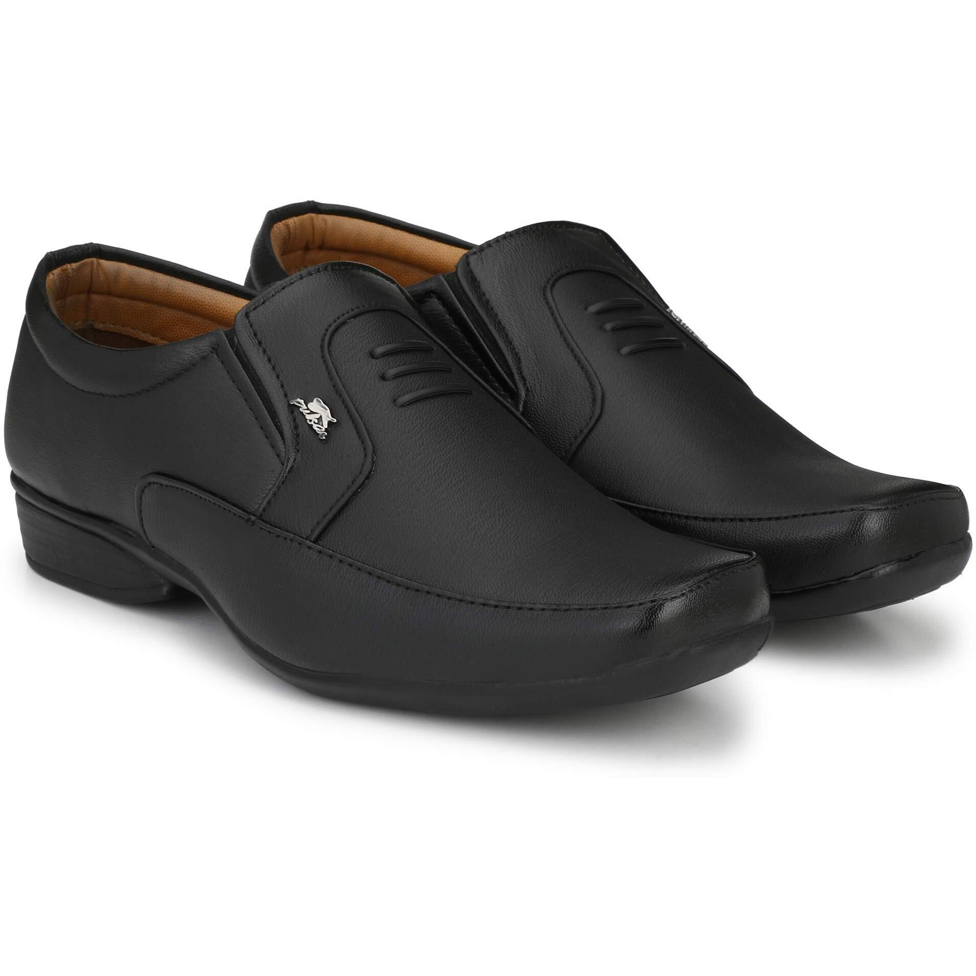 Stylelure Men's Synthetic Leather Black Formal Shoes for Men-6