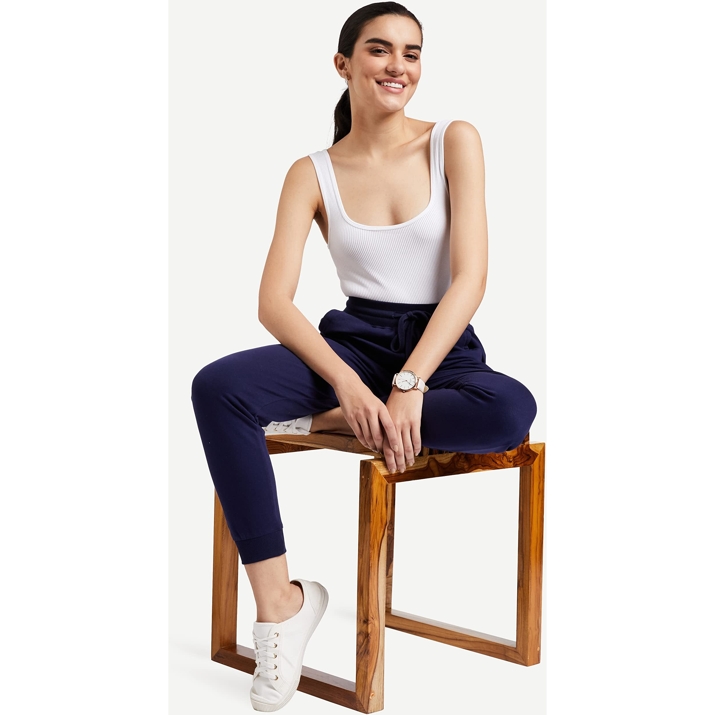 Amazon Brand - Symbol Women's Slim Fit Track pants(JOG-07_Navy_Xl_Navy_X-Large)