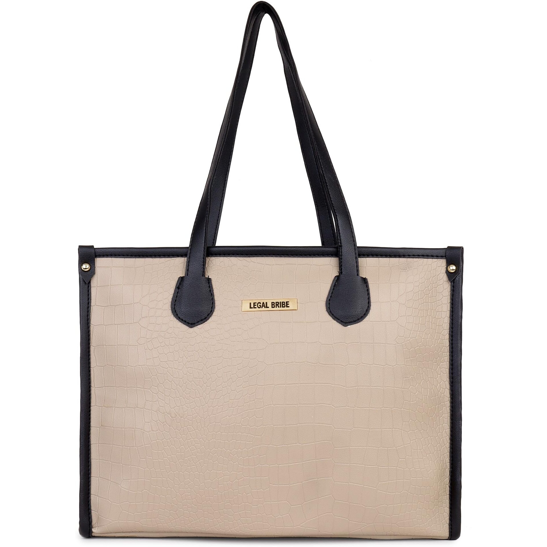 LEGAL BRIBE Crock Style Tote bag (Beige/Black)