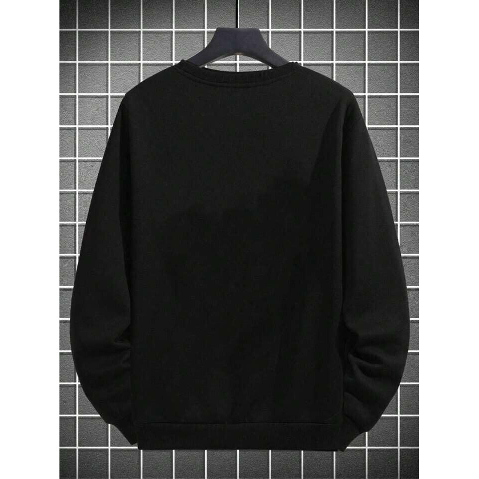 TAGAS Men's Fleece Year Round Replenishable Round Neck Regular Fit Sweatshirt (MSS-1-COMPASS-BLACK- Black_XL)