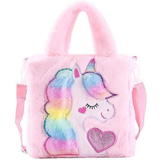 ADISA Unicorn Toddler Bag Princess Cute Crossbody School Bags Gift for Girls (L. Pink)
