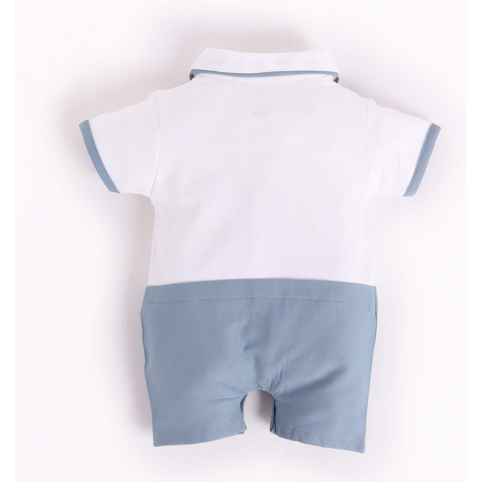 BabyGo Half Sleeves Baby Romper| 100% Cotton Rompers for New Born Baby| Baby Dress | Onesies|3-6M| SKY| Infant Clothes