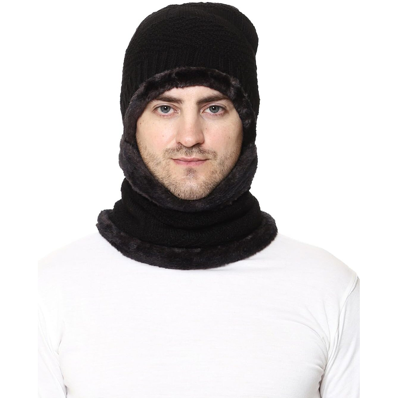 Weavers Villa Wool Beanie Cap & Muffler for Mens & Women, Free Size