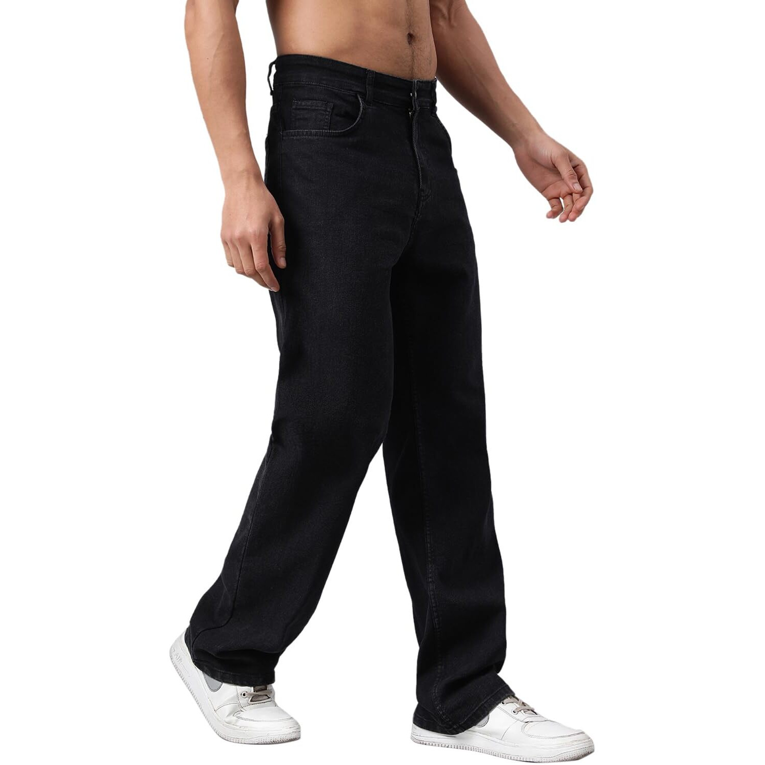 KOTTY Men Regular Fit Mid Rise Solid Jeans
