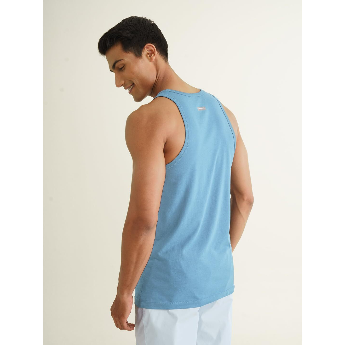 DAMENSCH Men's Neo-Cotton Ribbed Vest- Pack of 1- Better Blue- Large