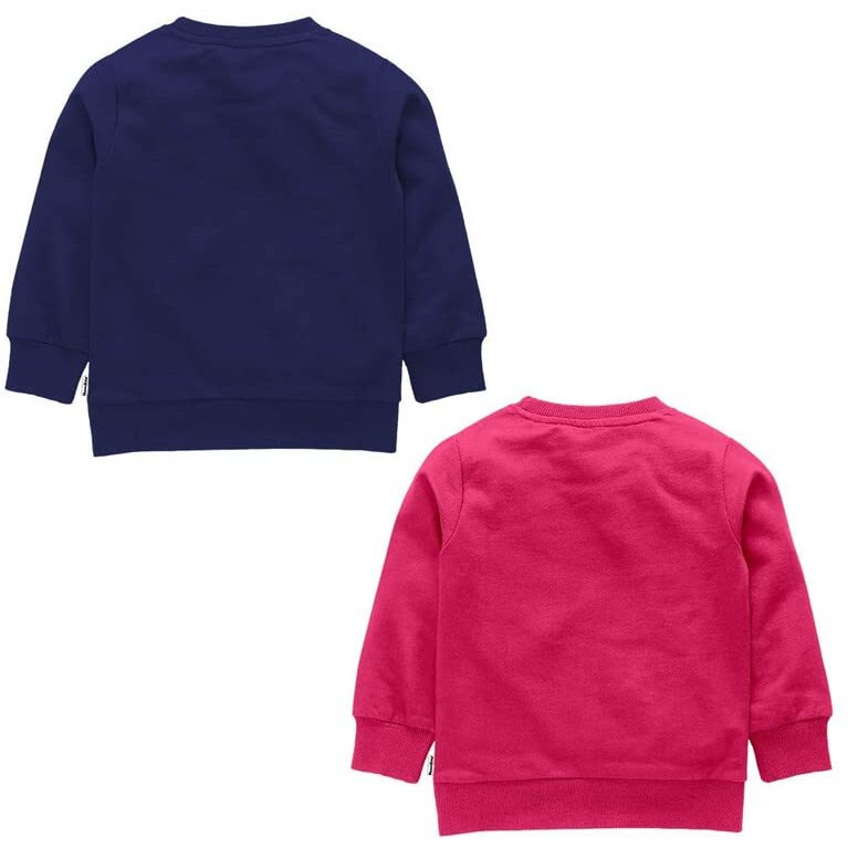 NammaBaby Girls Regular Cotton Round Neck Sweatshirt(NB-826-GALS-SWEATSHIRT-PACK2-5XL_NavyBlue-Pink_5 Years-6 Years)