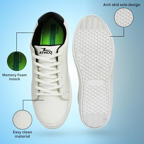 ATHCO Men's Wind White Running Shoes_09 UK (ATHDIP-2)