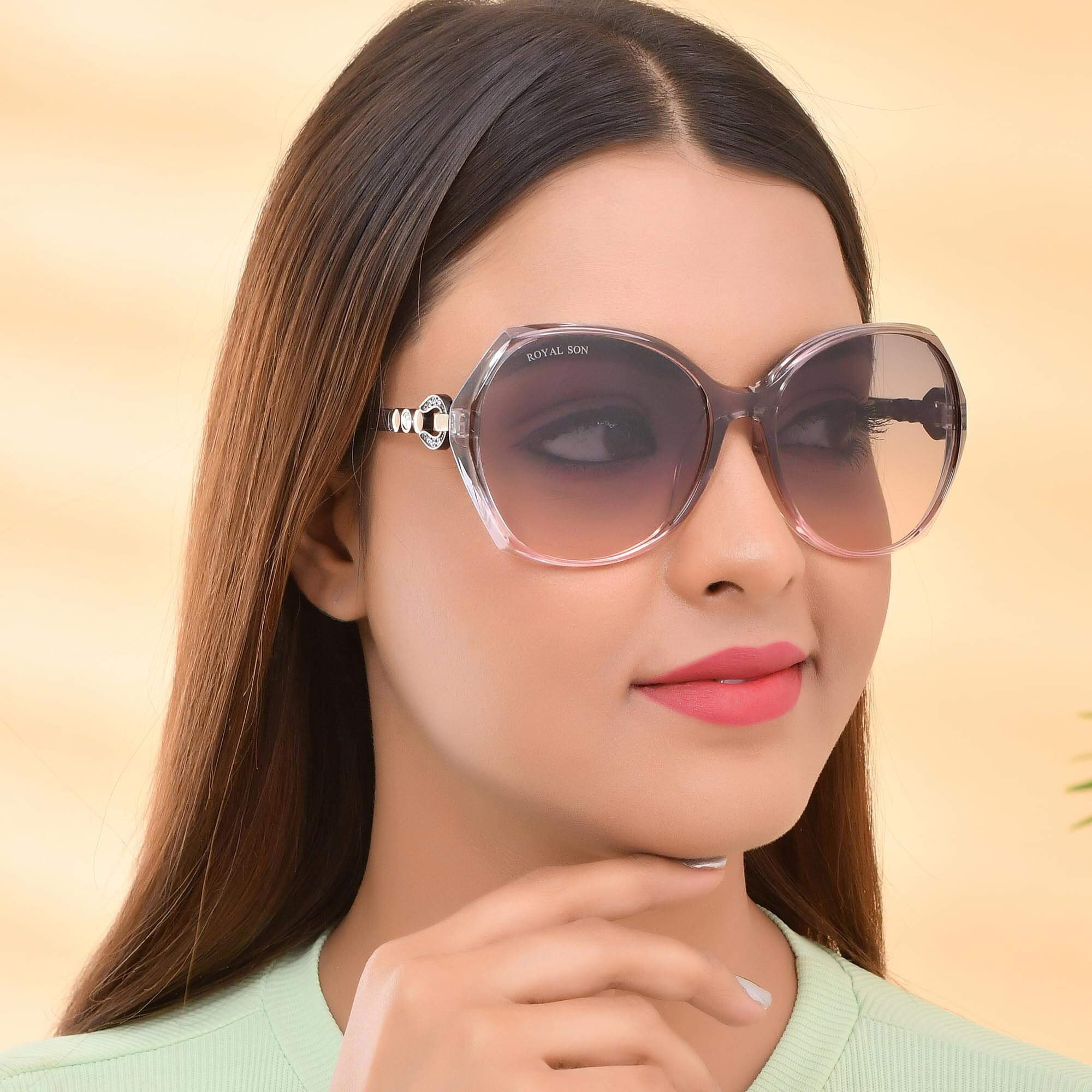 ROYAL SON Butterfly Polarization Uv Protection Women Sunglasses Black Lens - Chiwm00116-C3