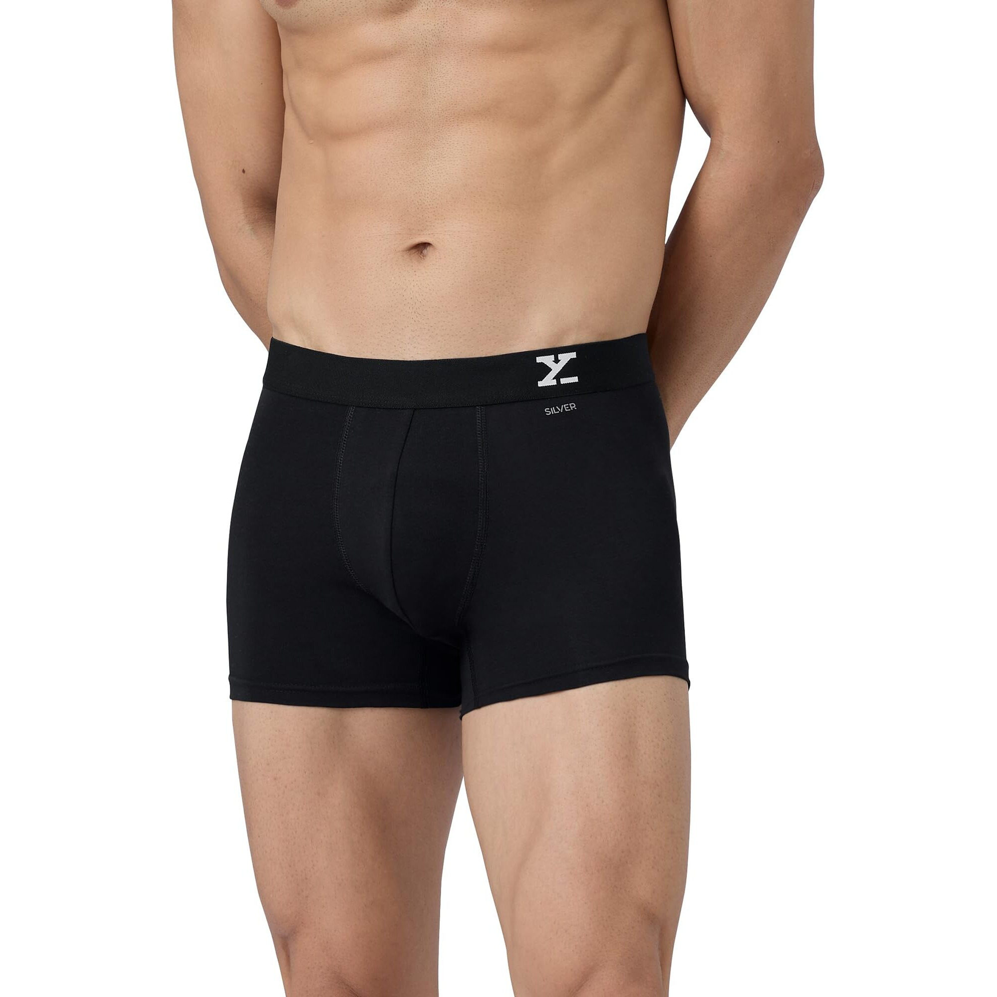 XYXX Men Micro Modal Trunk, Snug Fit, Solid, Pack of 2, XYTRNK2PCKN417L, Black+Black Iris, L