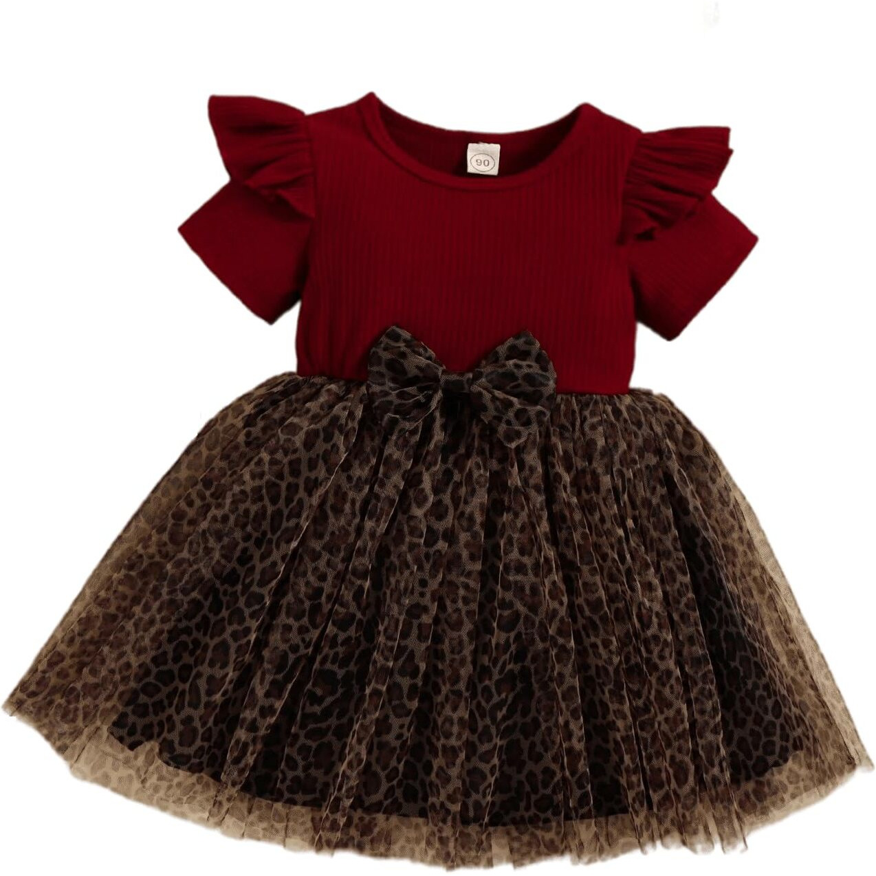 TAGAS Girl's Polyester Blend A-Line Knee-Length Dress (KD-204_Red_4 5 Years)