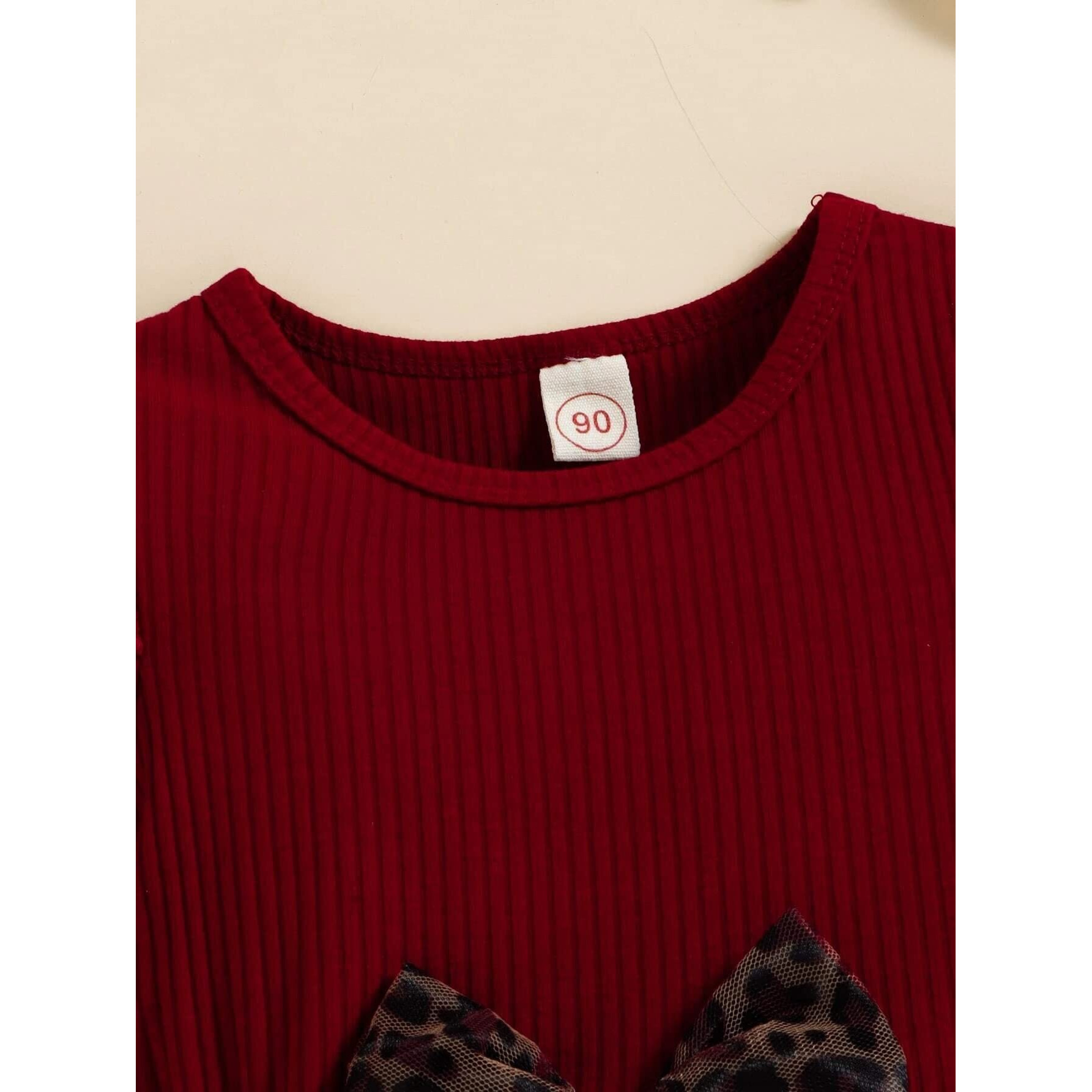TAGAS Girl's Polyester Blend A-Line Knee-Length Dress (KD-204_Red_4 5 Years)