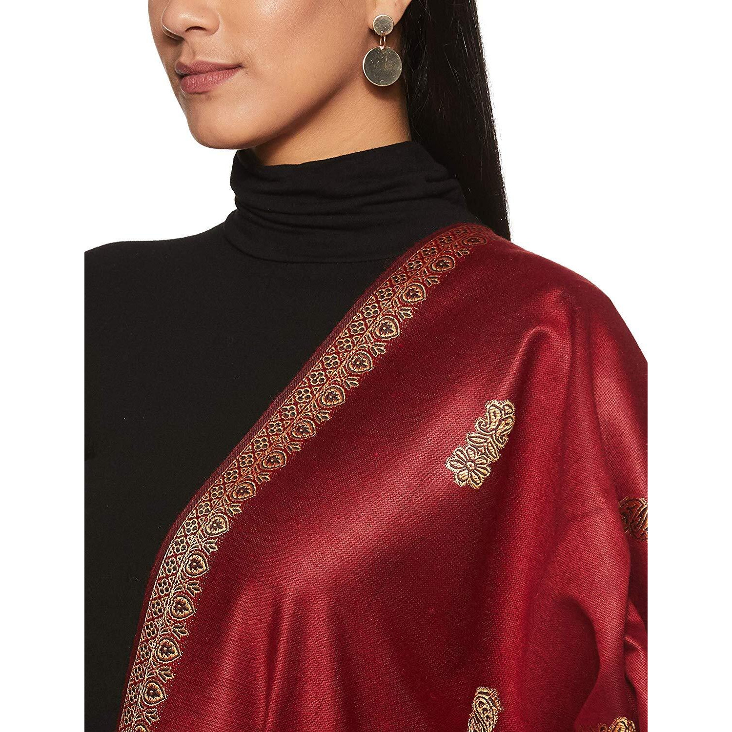 Weavers Villa - Women's Beautiful Maroon Shawls, Stoles (Maroon), 100cm X 200cm
