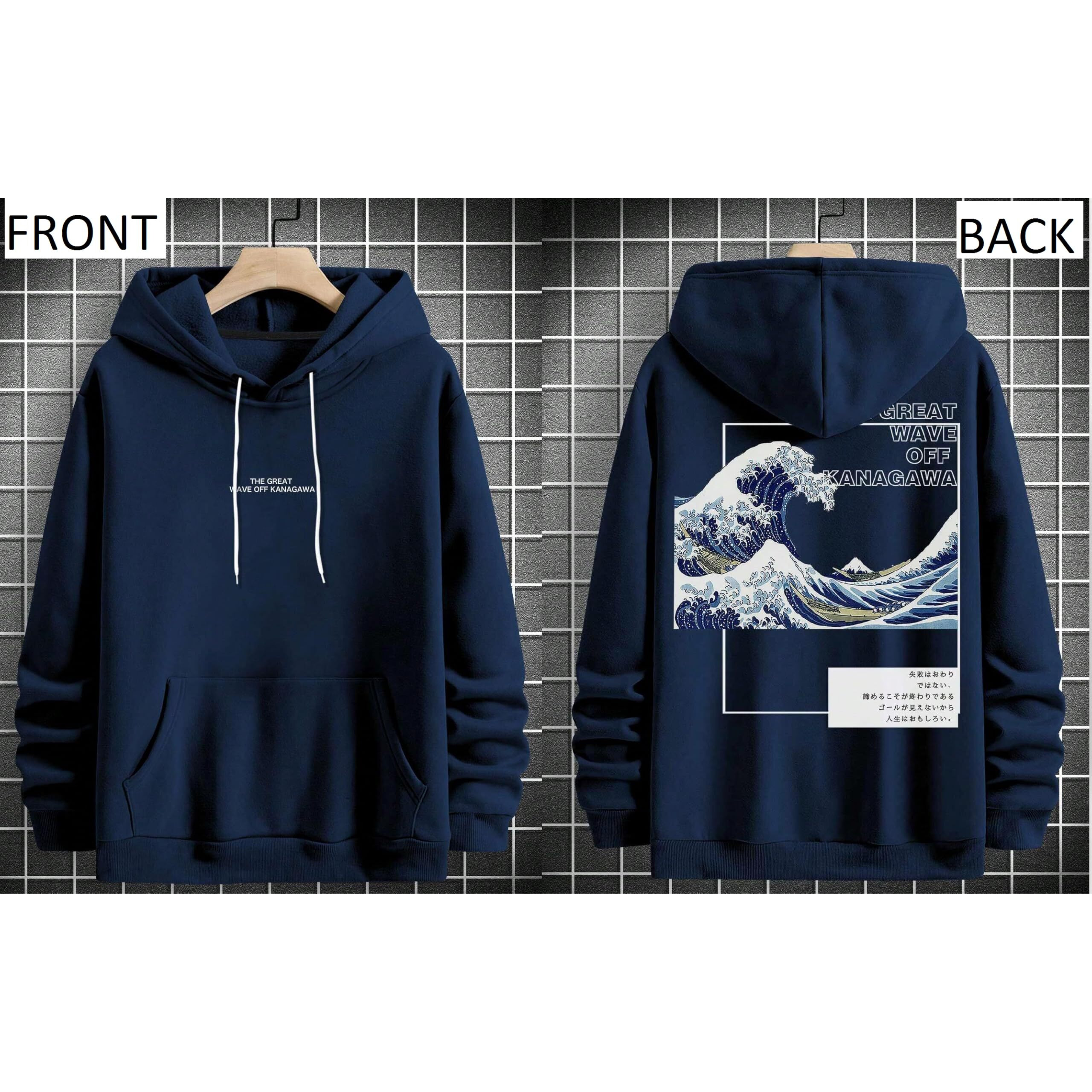 TAGAS Men's Fleece Neck Hooded Regular Fit Sweatshirt (MH-8012-NAVY Blue, X_Large, Navy)