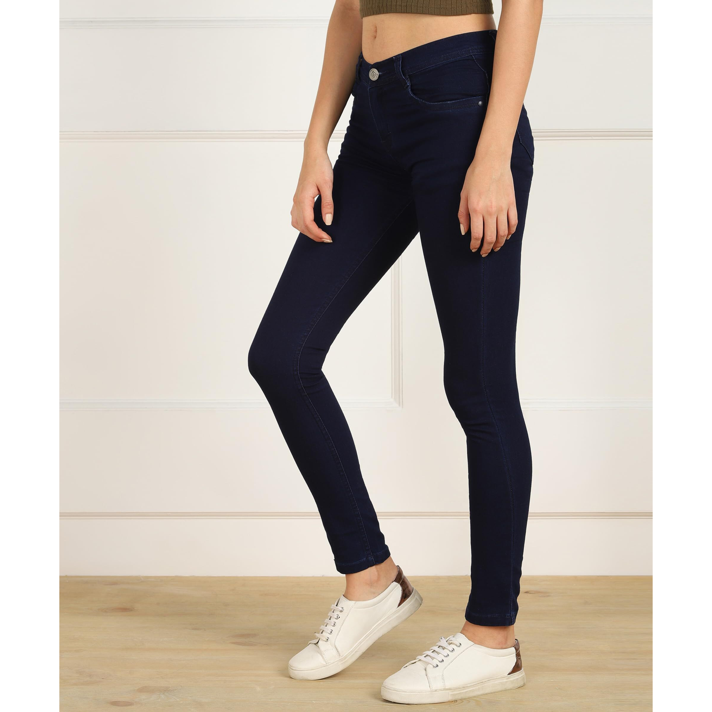 Nifty Women's Denim Stretchable Slim Fit Jeans (Jean_PLN_Blue_34)