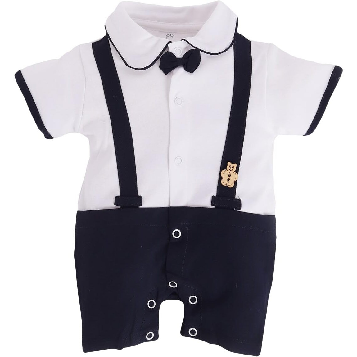 BabyGo Half Sleeves Baby Romper| 100% Cotton Rompers for New Born Baby| Baby Dress | Onesies| 0-3M| NAVY| Infant Clothes
