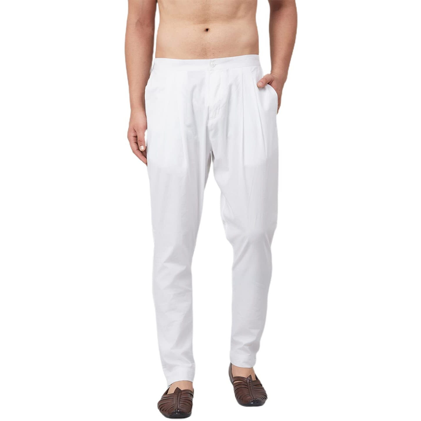 See Designs Men's Regular Fit Trouser White M