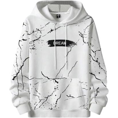 JVX Unisex-Adult Wool Blend Neck Hooded Regular Fit Sweatshirt (HOODIE-01_White, X_Large)