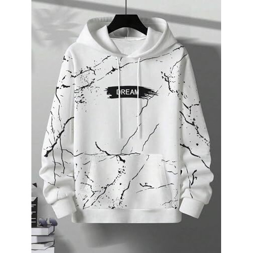 JVX Unisex-Adult Wool Blend Neck Hooded Regular Fit Sweatshirt (HOODIE-01_White, X_Large)