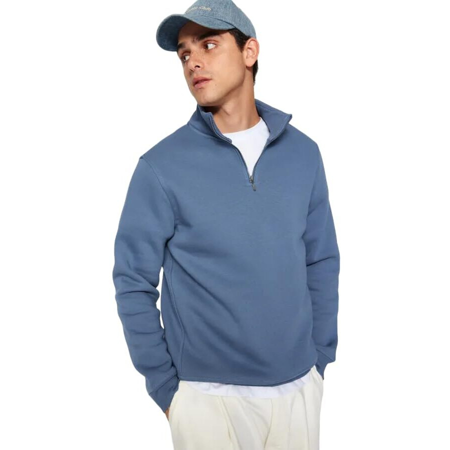 TAGAS Men's Regular Fit Half-Zip Sweatshirt || Sweatshirt for Mens || MSS-6-BLUE-XL