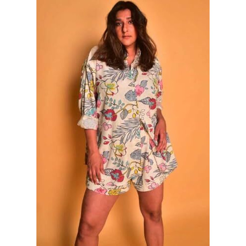 LERIYA FASHION Women's Rayon Floral Co ord Set Pack of 1 (LF-W2012&SH258_Multicolor_M)