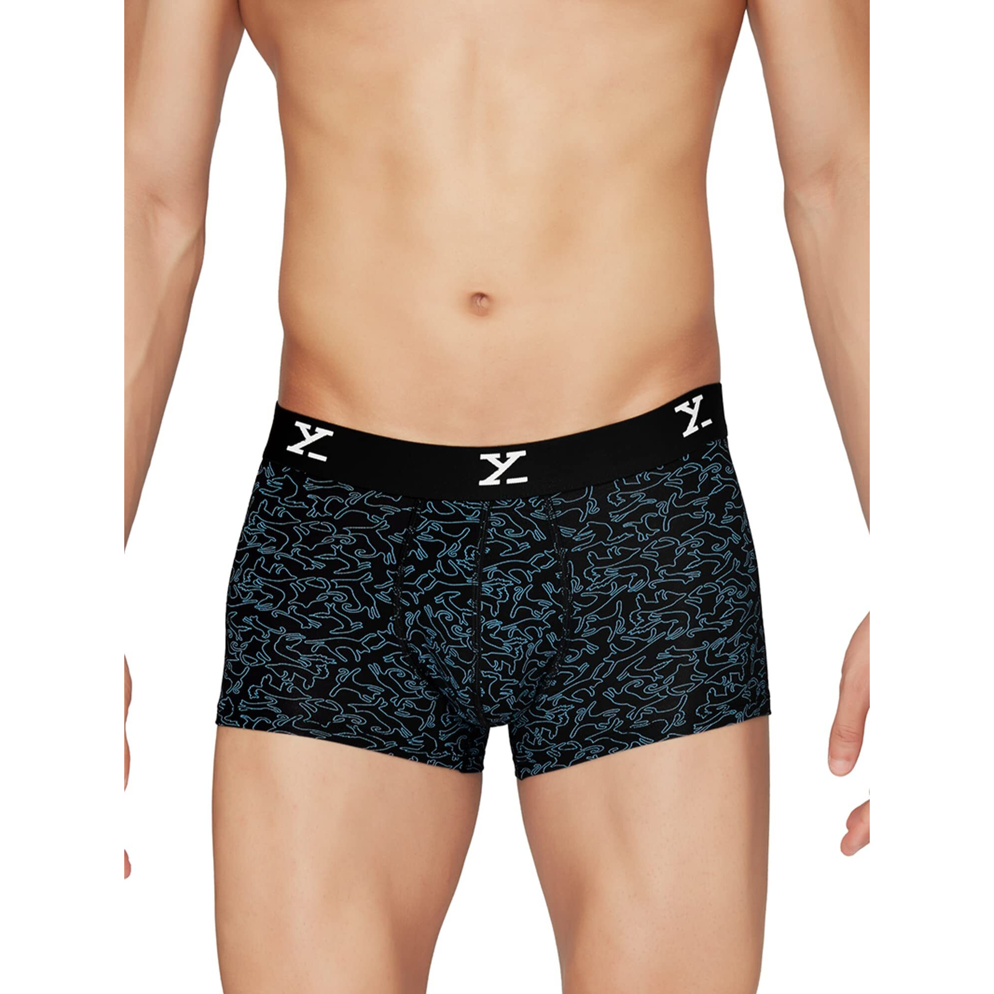 XYXX Men's Modal Trunks (Pack of 2) (XYTRNK2PCKN226M_Lightning BoltYoga Pet_Multicolor_M)