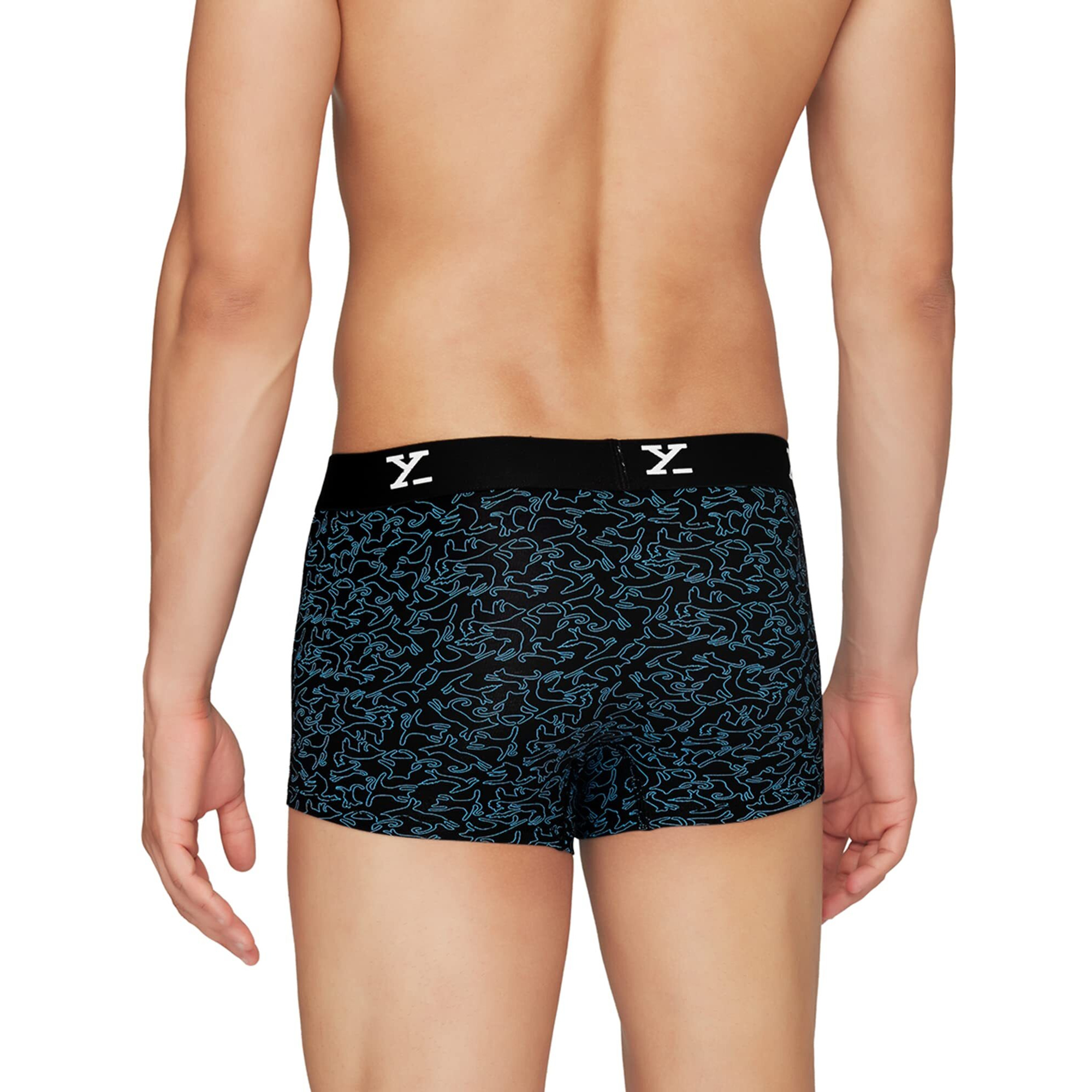 XYXX Men's Modal Trunks (Pack of 2) (XYTRNK2PCKN226M_Lightning BoltYoga Pet_Multicolor_M)