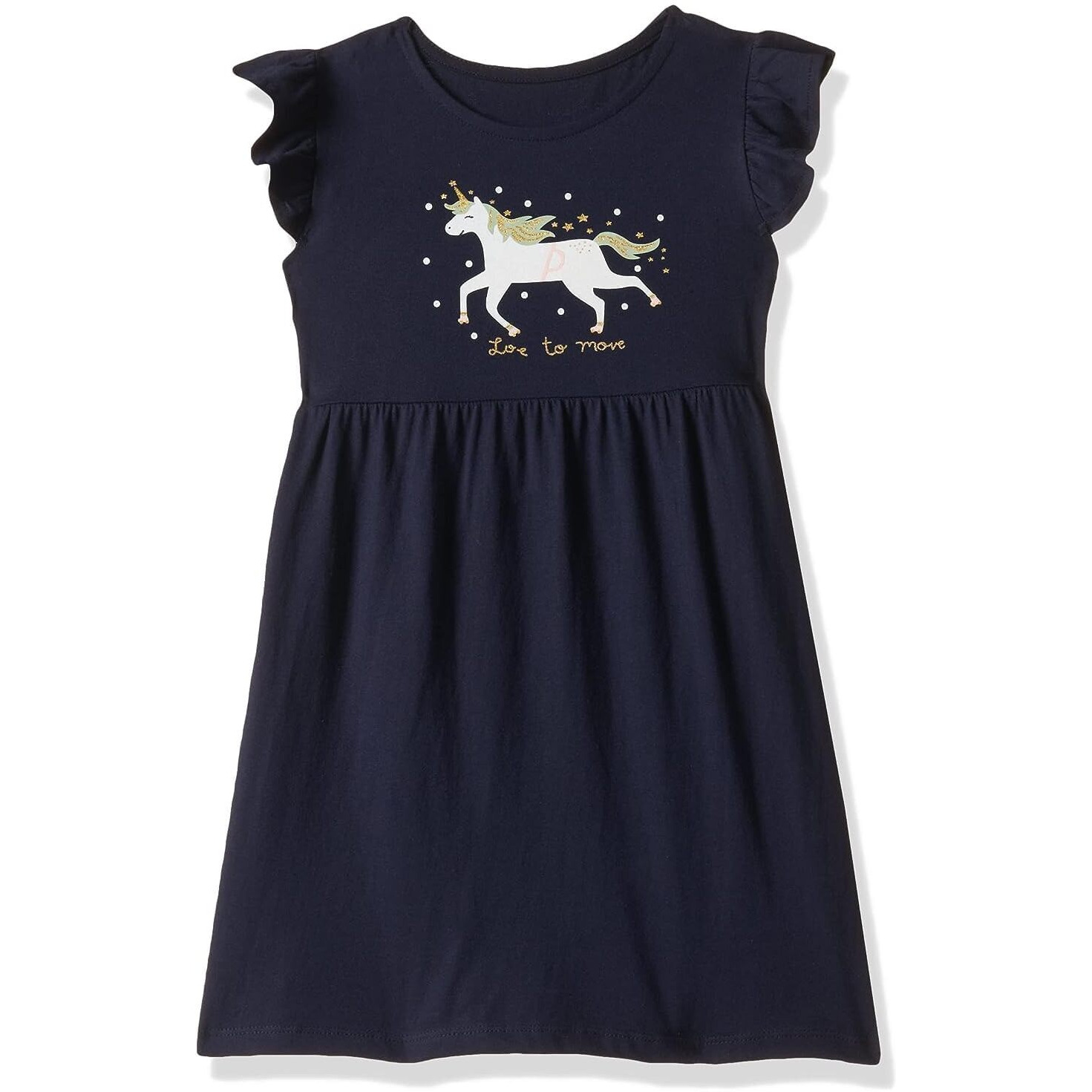 T2F Girl's Cotton A-Line Knee-Length Casual Dress (DRZ3P02_Navy+Fusia+Purple
