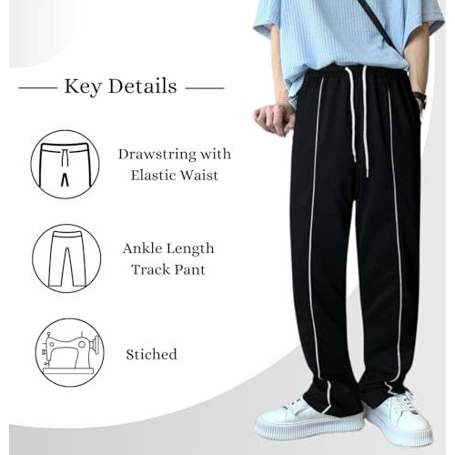 GRECIILOOKS Regular Fit Track Pant for Men (Gl-Tp-1019-Medium-Black)