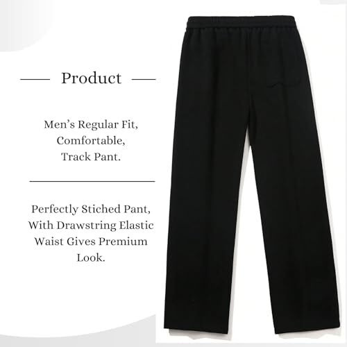 GRECIILOOKS Regular Fit Track Pant for Men (Gl-Tp-1019-Medium-Black)