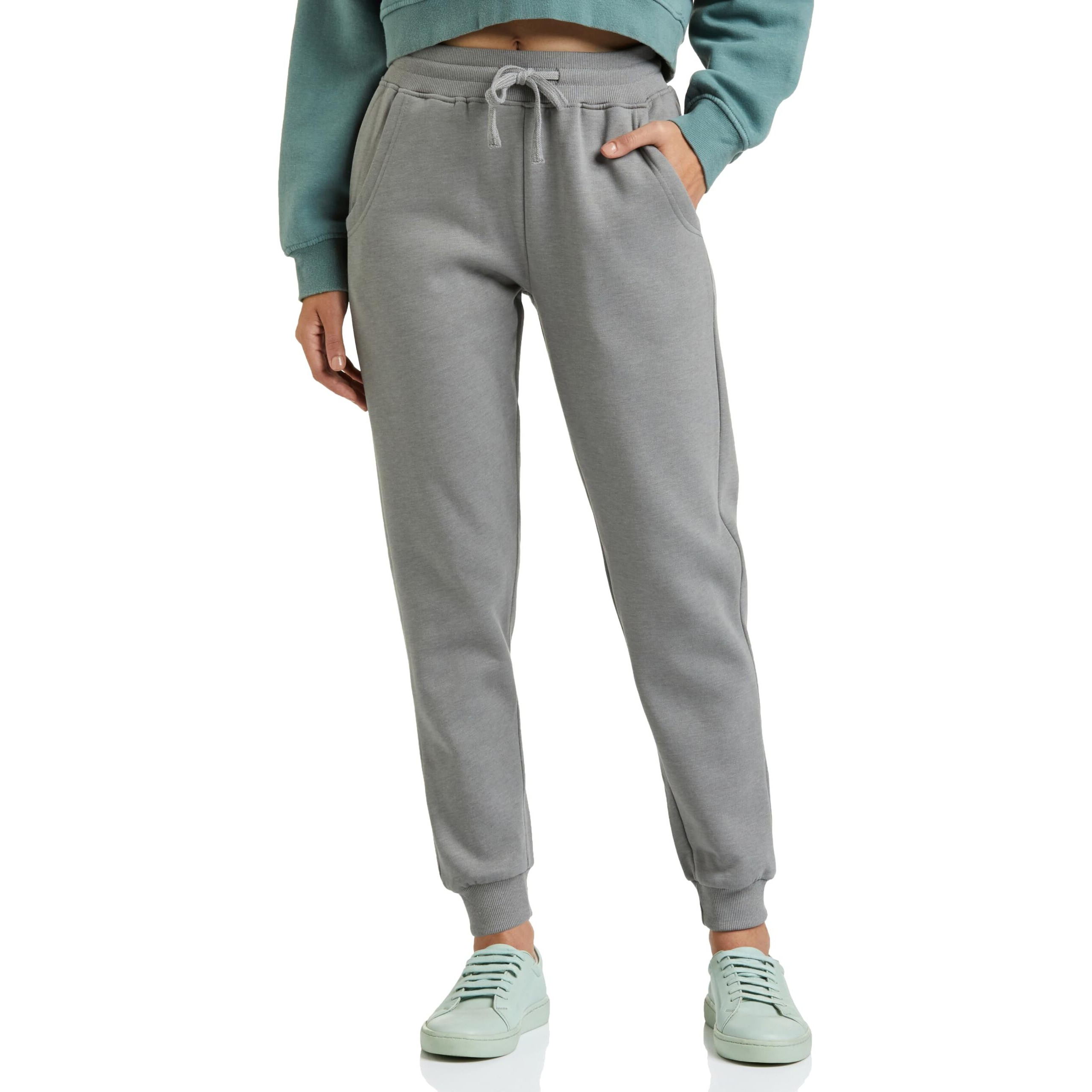 Amazon Brand - Symbol Women's Regular Fit Winter Track Pants (SYWHJOG320_Grey_XL)