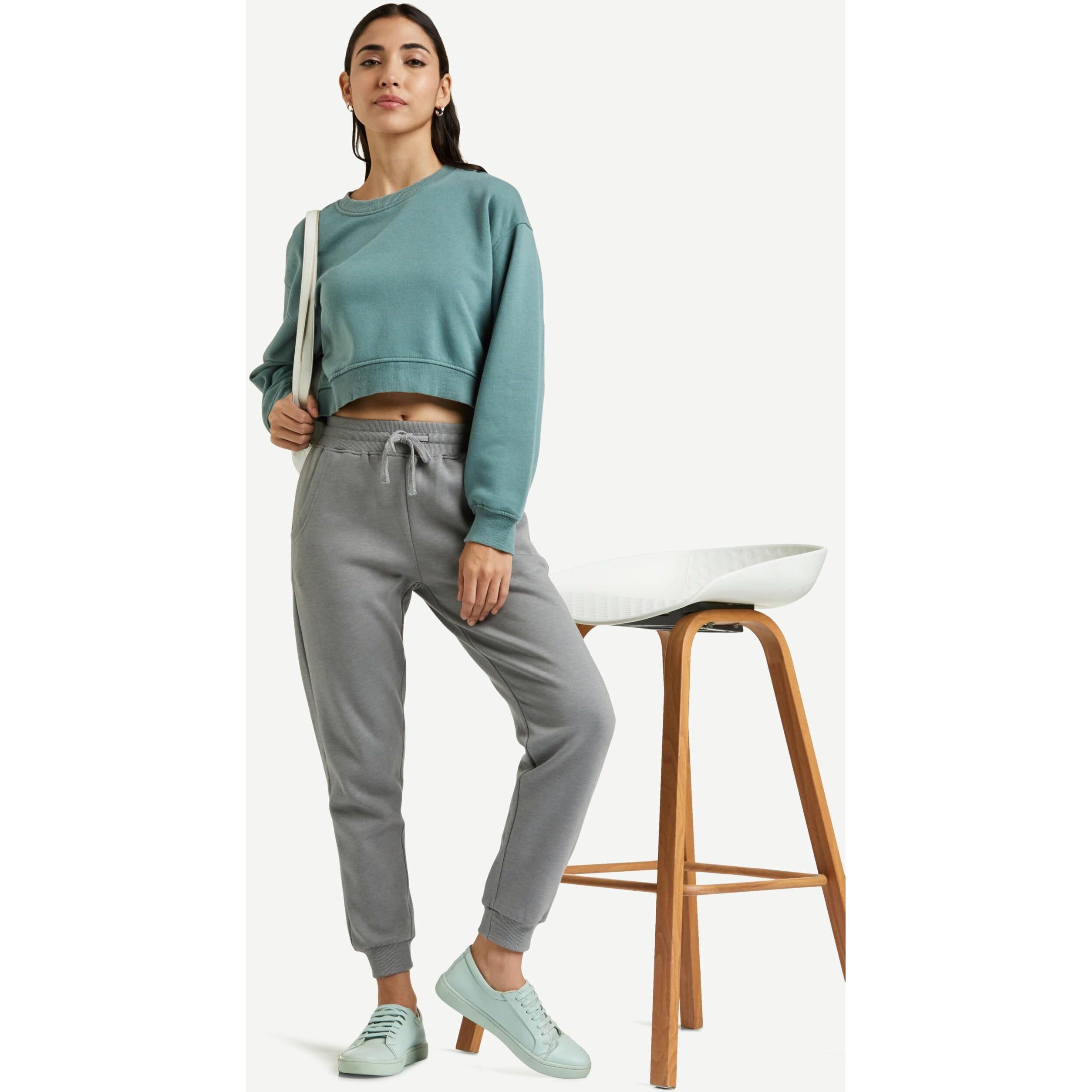 Amazon Brand - Symbol Women's Regular Fit Winter Track Pants (SYWHJOG320_Grey_XL)