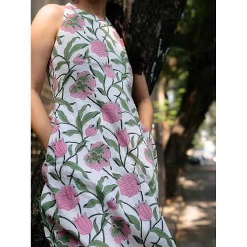 GRECIILOOKS Women Rayon A-Line Regular Fit Kurta Set (Pink, Small)
