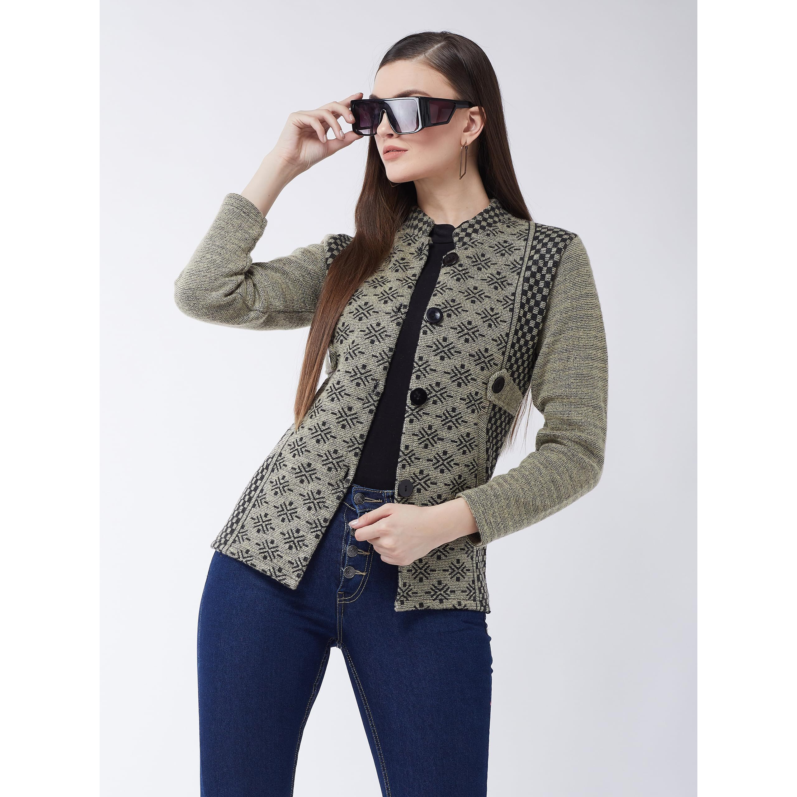 PIVL Women's Long Winter Acrylic Blend Sweater_Camel_XL||Winterwear||