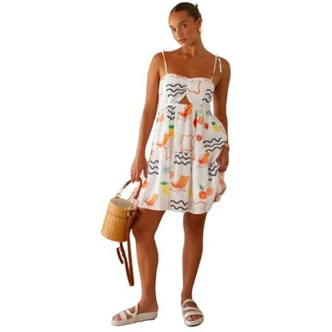 Leriya Fashion Midi Dress for Women | One Piece Dress for Women | Beach Dress for Women. | (XX-Large, White)