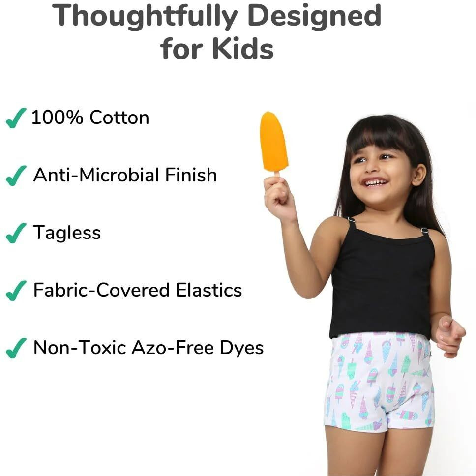 YouGotPlanB Girl's Spaced Out Boxer Boxers | Comfort Fit | 100% Cotton | No-Marks Elastic | Anti-Microbial Finish I 10-12 Years | Combo Pack of 3 Multicolour