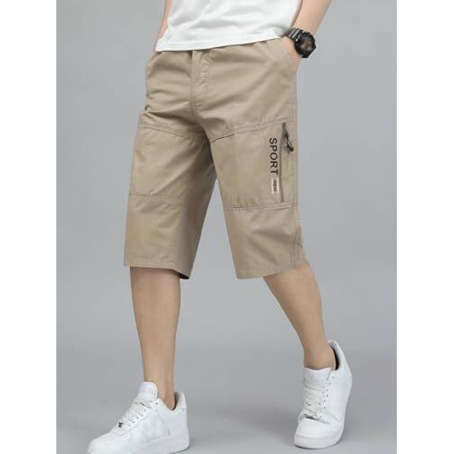 TAGDO Men's Solid Cotton Shorts (RF-Cotton-Shorts-2003-Gold-XXL)