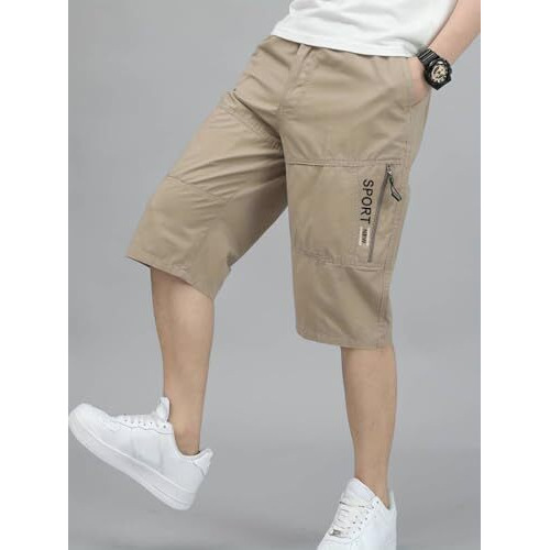 TAGDO Men's Solid Cotton Shorts (RF-Cotton-Shorts-2003-Gold-XXL)