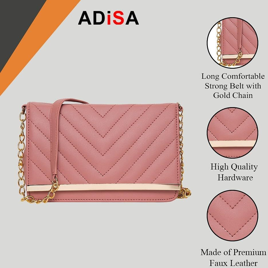 ADISA SL5022 women girls party sling bag (Pink)