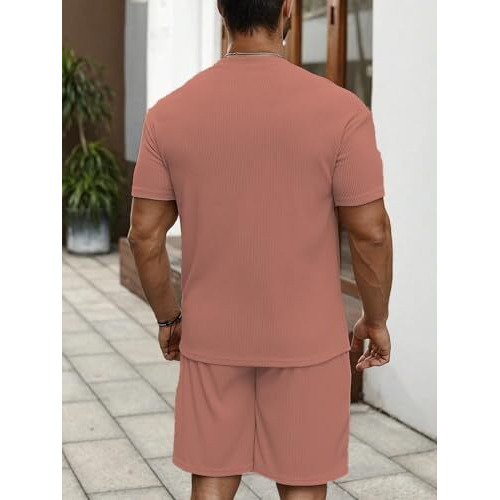 SMOWKLY Men's Pyjama Set || T-Shirt and Shorts Set for Men || Night Wear for Men || Night Suit for Men (1426_MTNS_BG_3XL) Beige