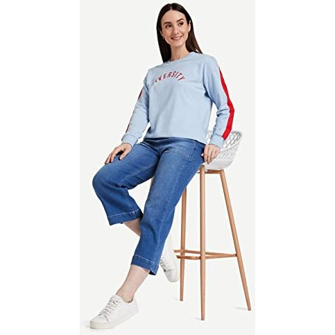 Amazon Brand - Symbol Women's Regular Cotton Blend Round Neck Sweatshirt (AW18WNSSW34_Sky Blue_M)