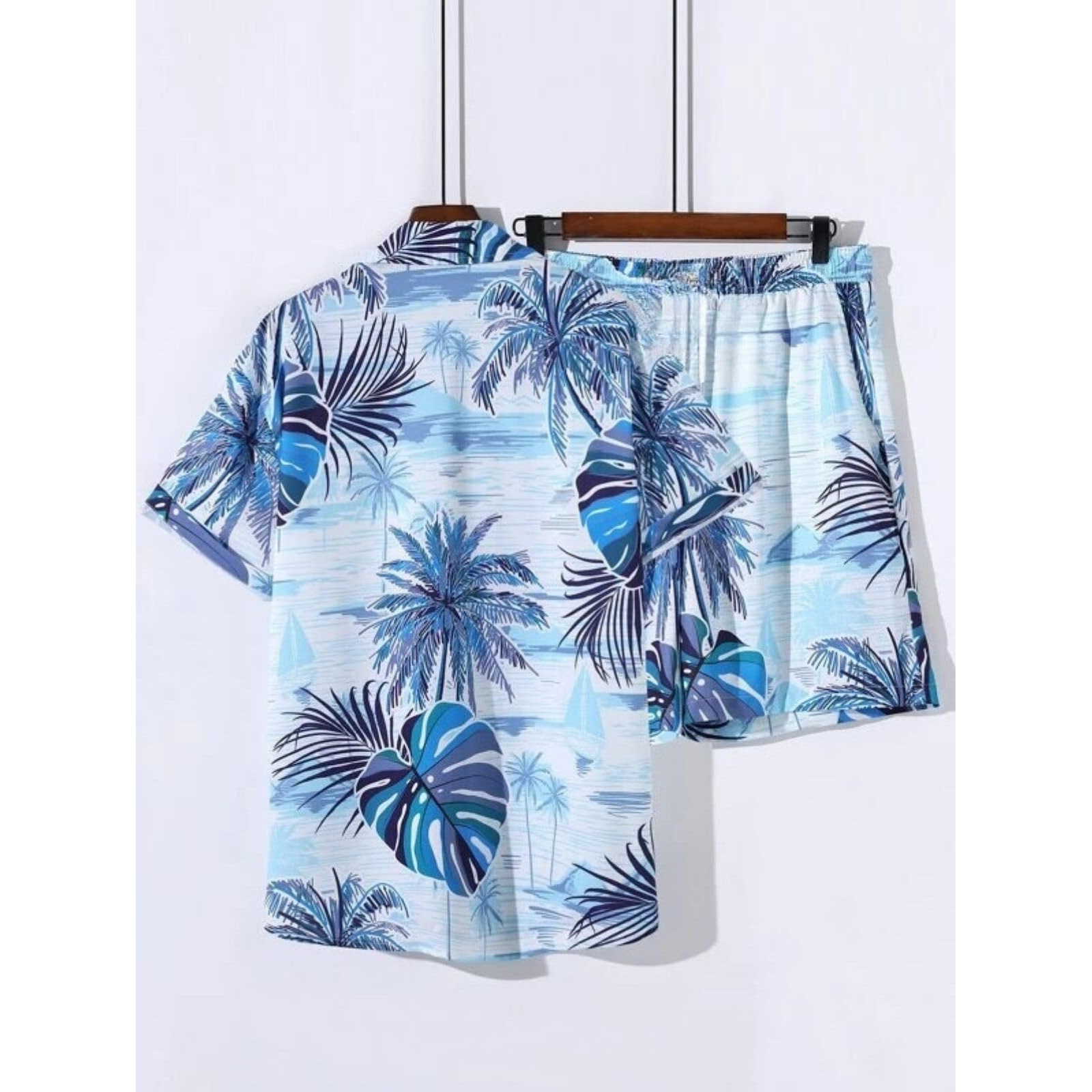 OM SAI LATEST CREATION Men's Night Dress || Multi Printed Rayon Short Night Suit Set || Night Dress for Boys || Men's Pajama Shorts Set || Beach || Summer || Picnic Wear for Boys (XX-Large, Blue)