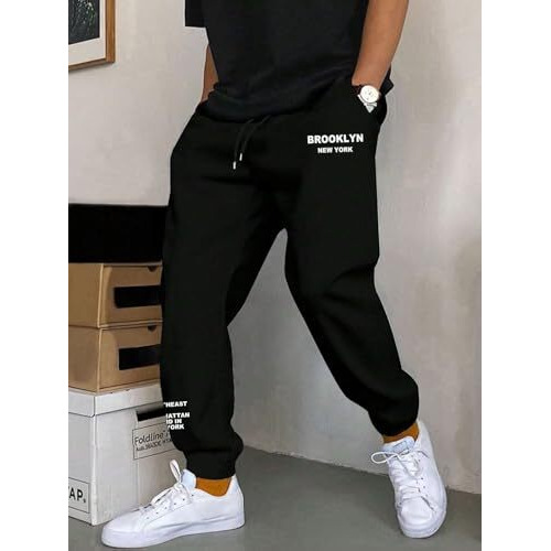 Lymio Men Joggers ||Track Pant for Men || Men Joggers || Printed Joggers (TP-42-44) (in, Alpha, 2XL, Black)