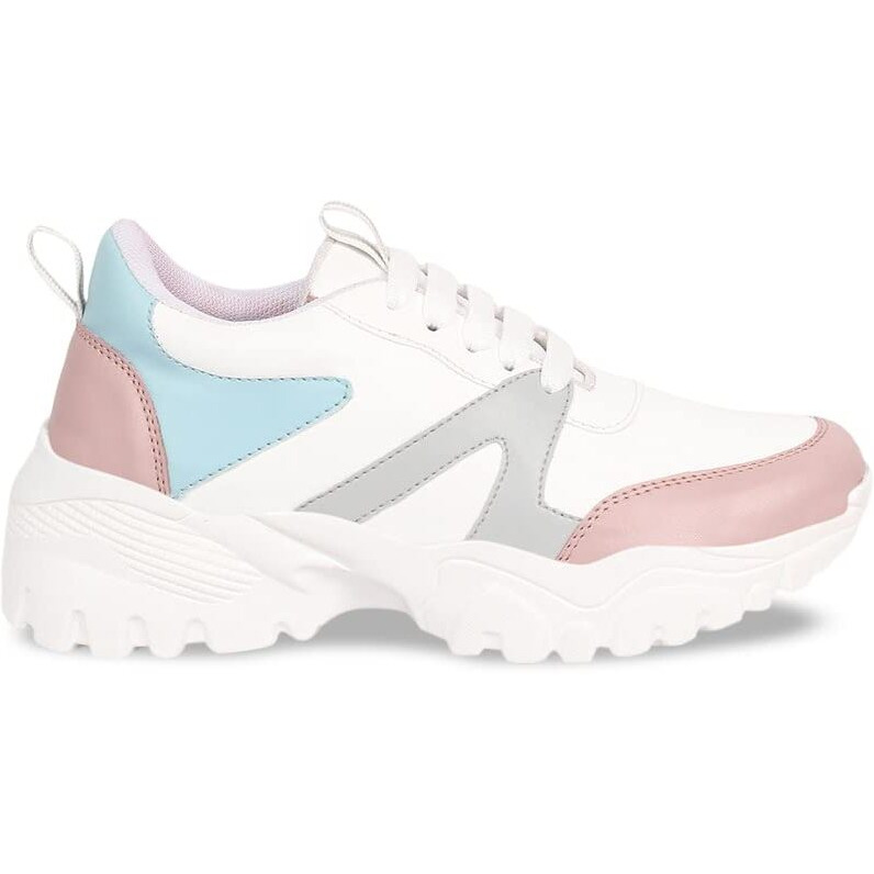 Shoetopia Women's Platform Heel Sneakers White